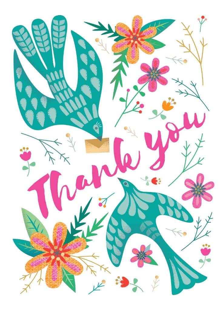 Blue birds - thank you card