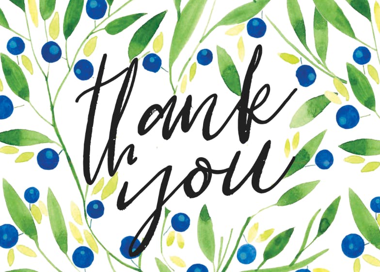 Blueberry fields - thank you card