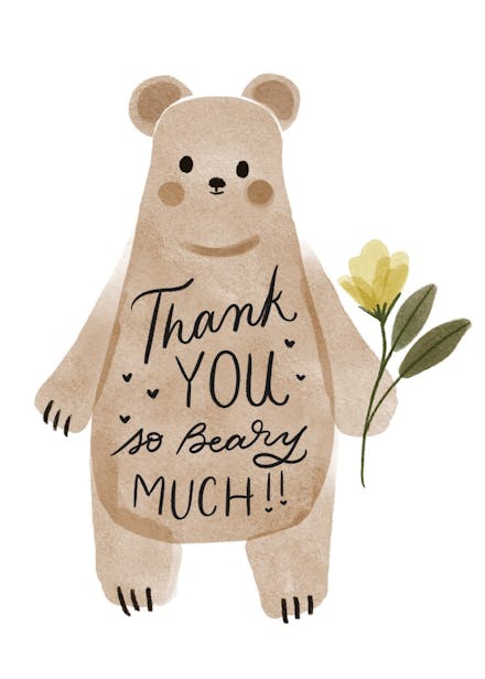 Boho woodland - thank you card