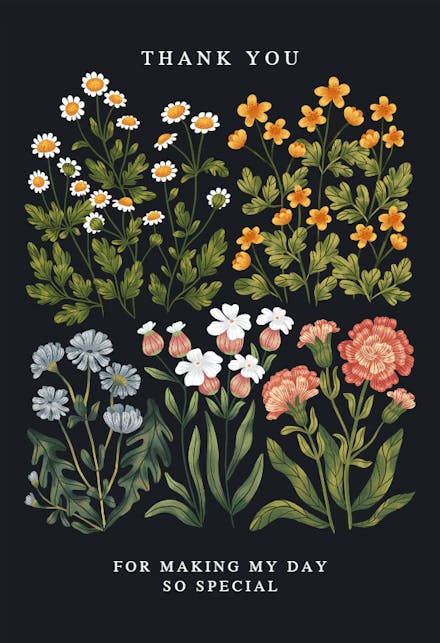 Botanical illustration - Thank You Card