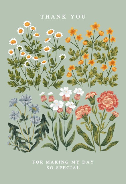 Botanical illustration - Tarjeta De Agradecimiento