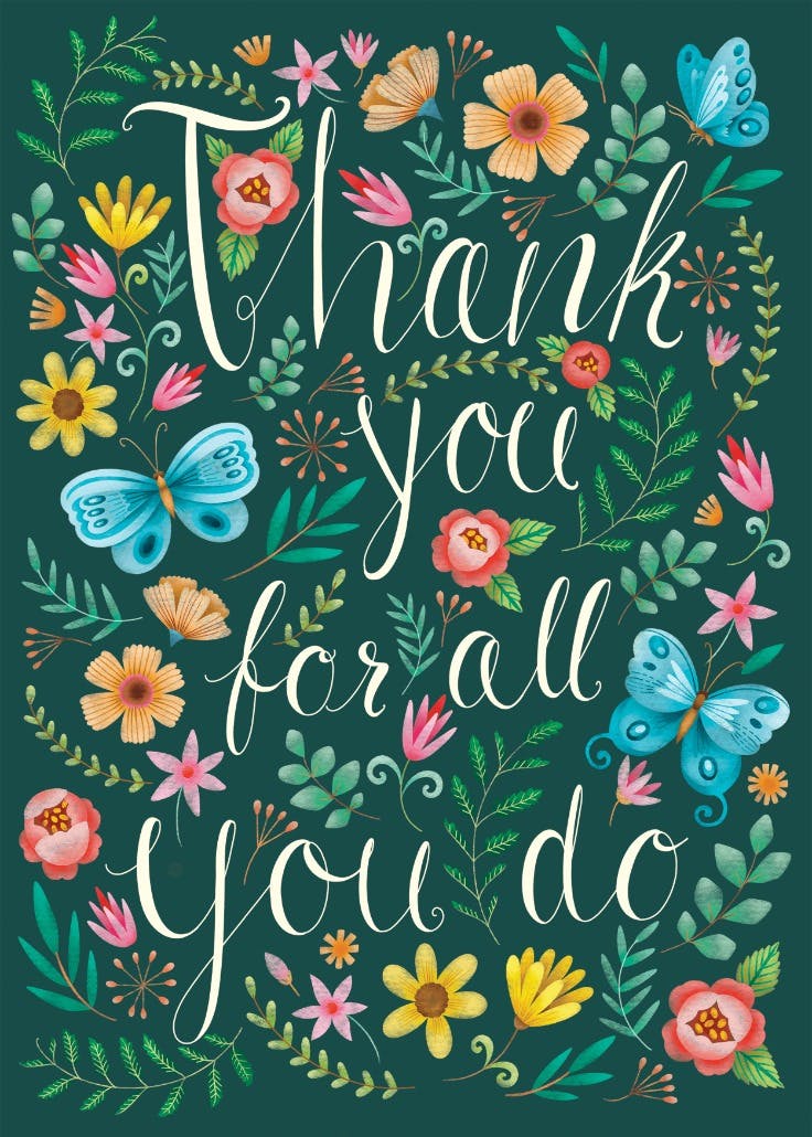 Botanical magic - thank you card