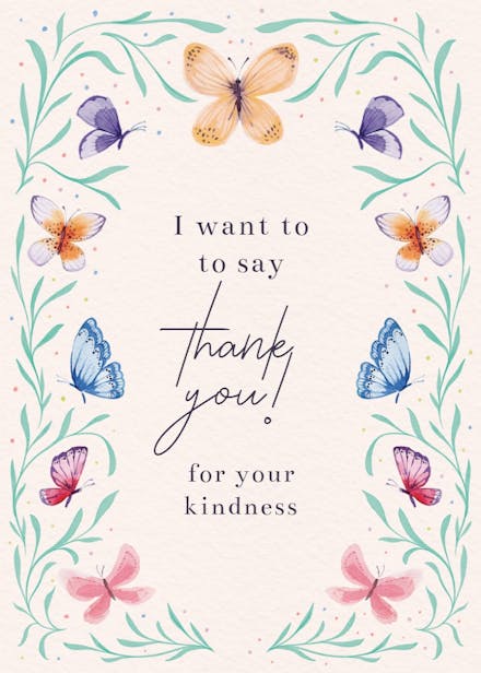 Butterfly garden - thank you card