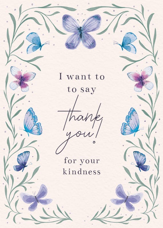 Butterfly garden -  tarjeta de agradecimiento