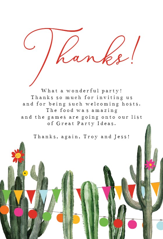 Cacti conga - thank you card