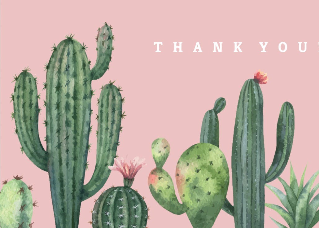 Cactus - thank you card