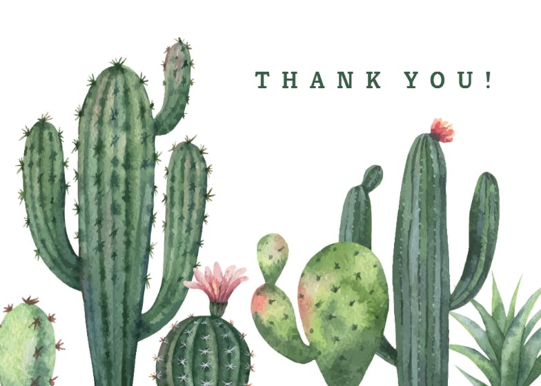 Cactus - thank you card