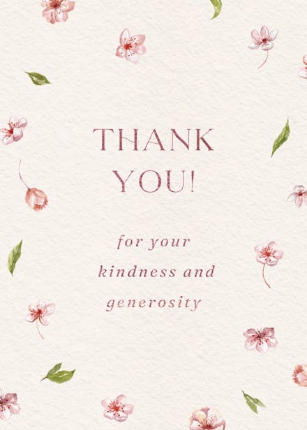 Cherry blossoms - graduation thank you card