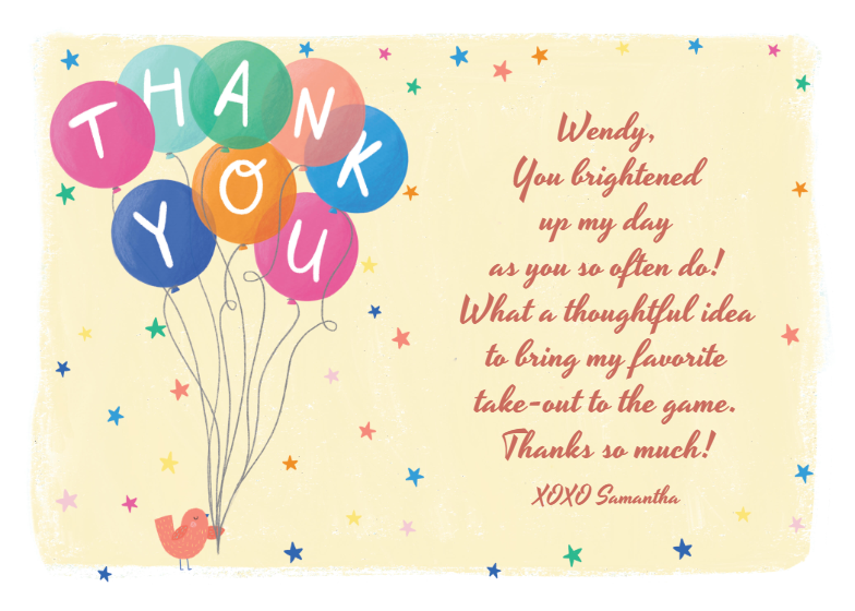 Soft Clouds balloons - Birthday Thank You Card (Free) | Greetings Island