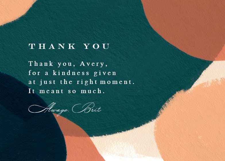 Color connections - thank you card