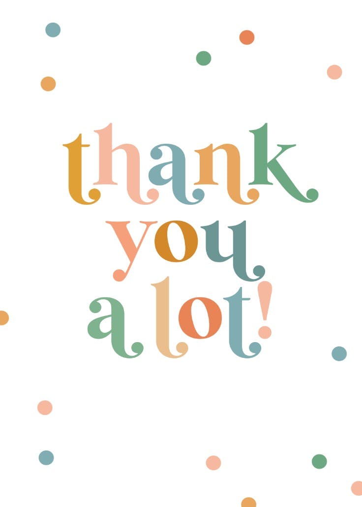 Colorful retro typo - thank you card