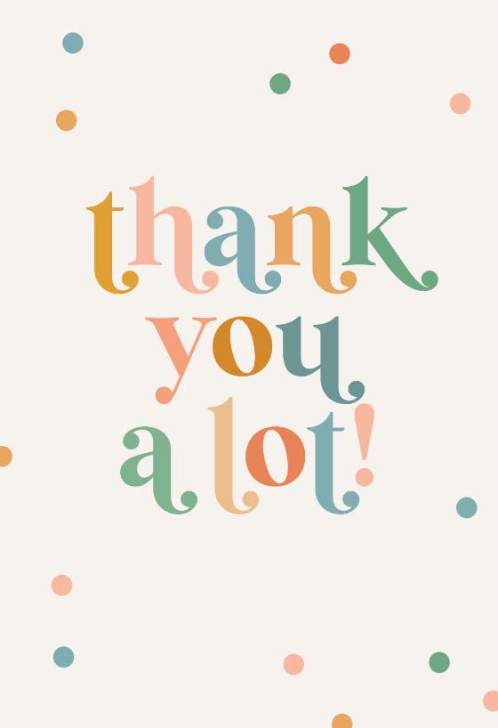Colorful retro typo - thank you card for teacher