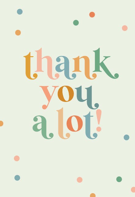 Colorful Retro Typo - Thank You Card Template (Free) | Greetings Island