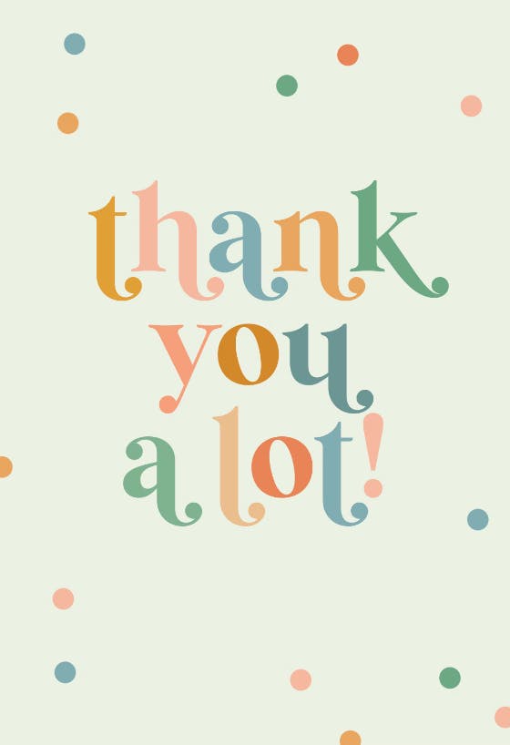 Colorful retro typo - baby shower thank you card