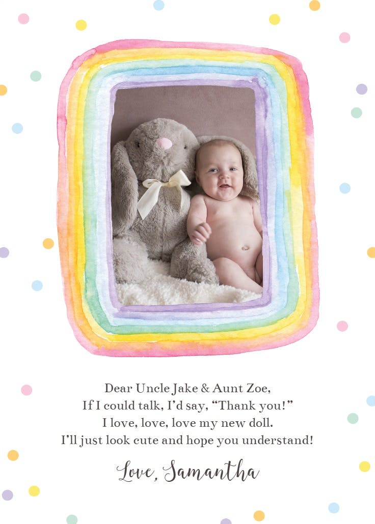 Cutie in colors - thank you card