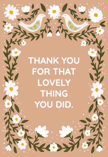 Daisy frame - wedding thank you card