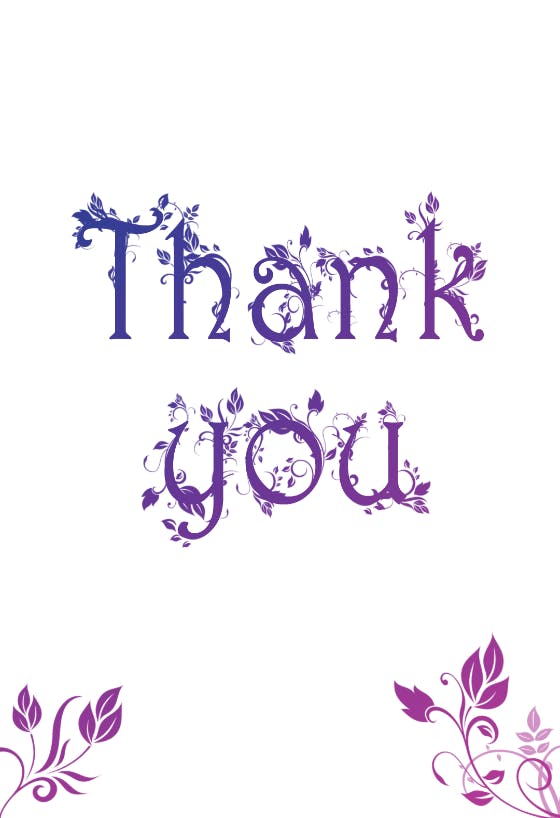 Decorated thank you card - thank you card