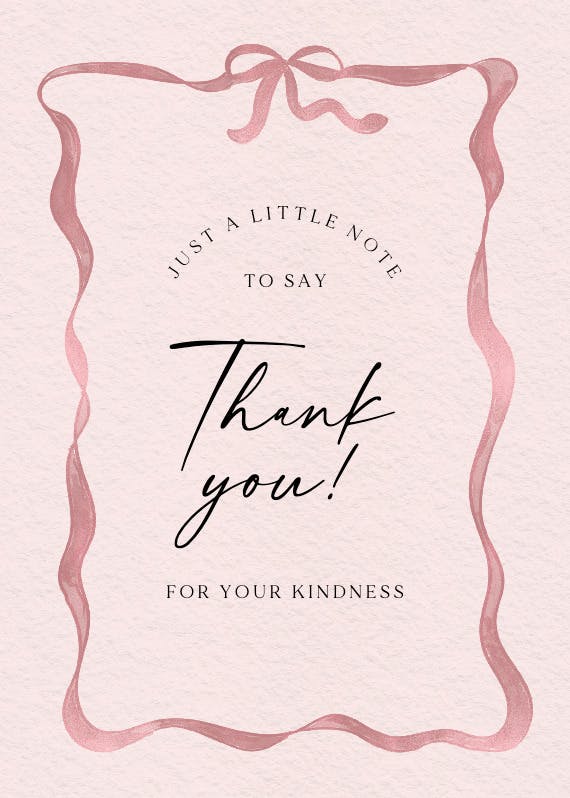 Delicate ribbon - baby shower thank you card