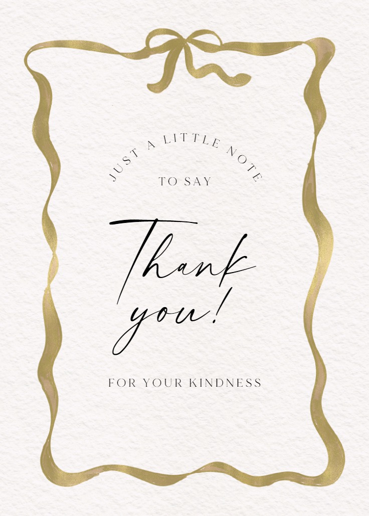 Delicate Ribbon - Thank You Card 