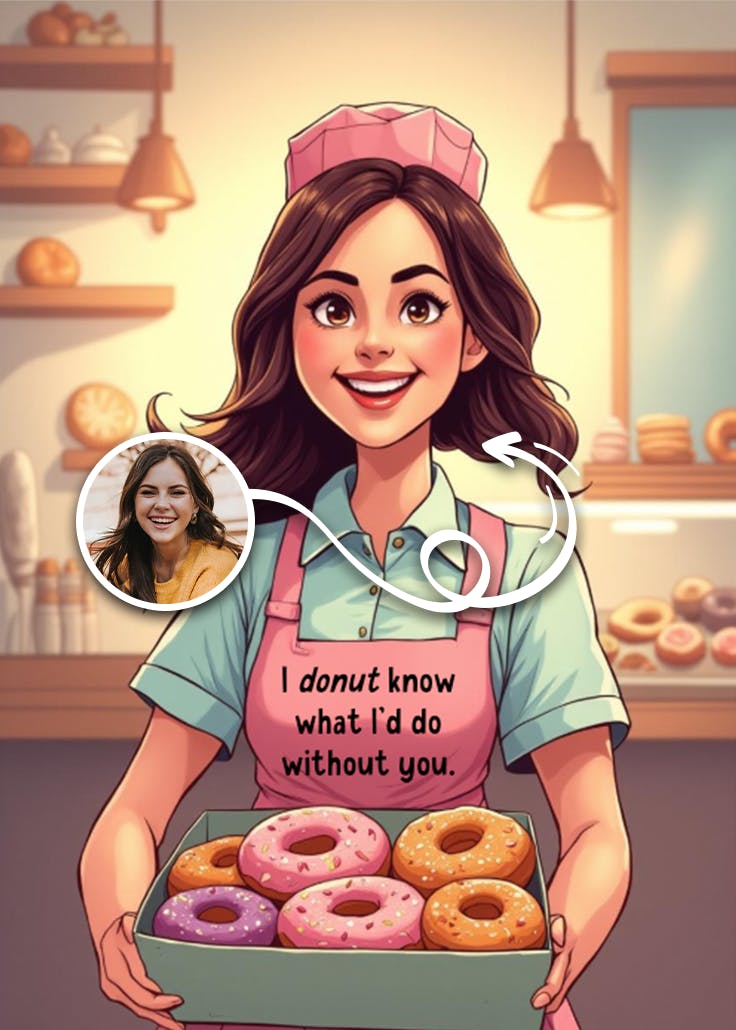 Donut delight - thank you card