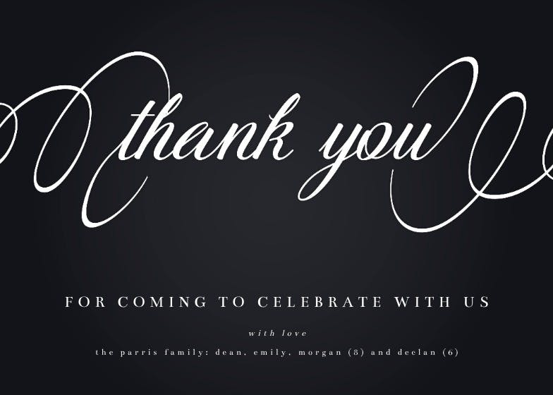 Elegant calligraphy -  tarjeta de agradecimiento por la boda gratis