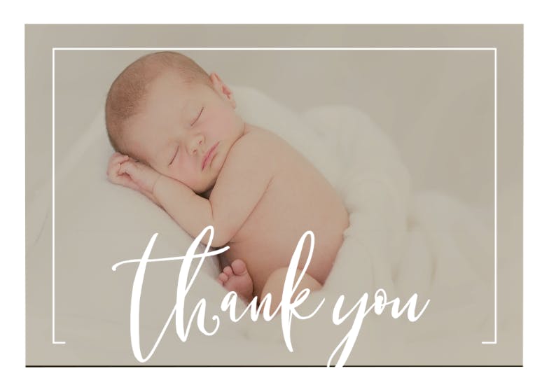 Elegant frame - baby shower thank you card