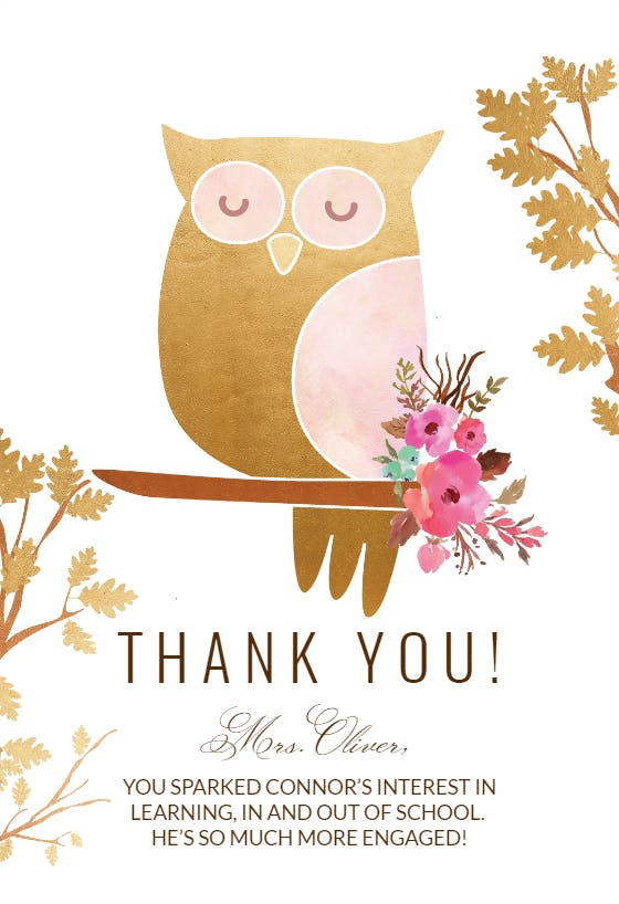 Fairy forest woodland - thank you card