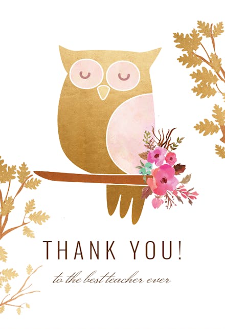 Fairy Forest Woodland - Thank You Card For Teacher