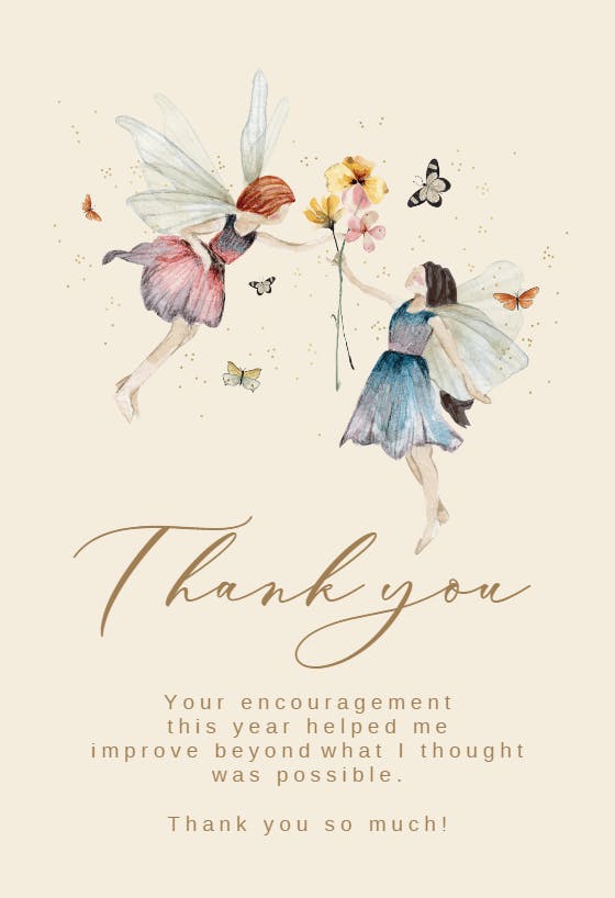 Fairy thankful - thank you card