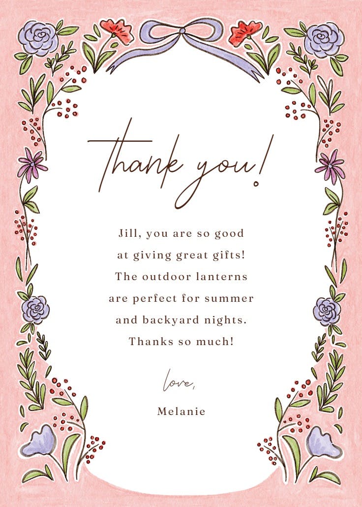 Fairytale moment - baby shower thank you card