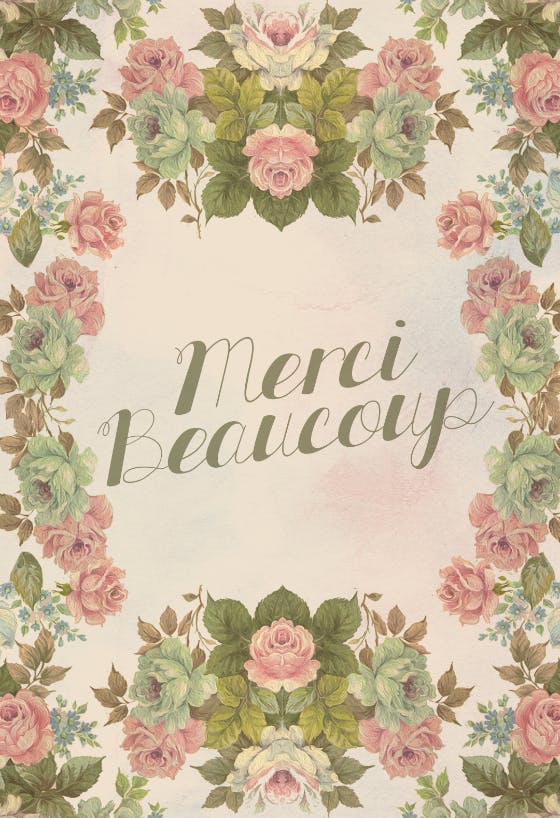 Feeling french floral -  tarjeta de agradecimiento