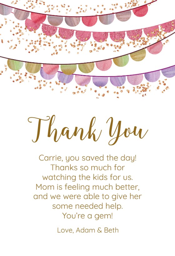 Fiesta inspired -  free thank you card