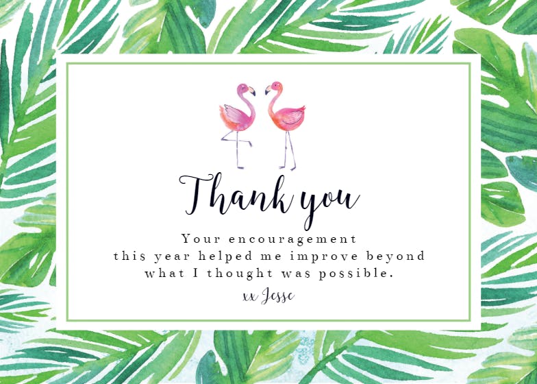 Flamingo duo - thank you card