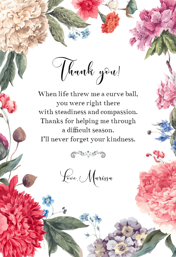 Floral Border - Thank You Card | Greetings Island
