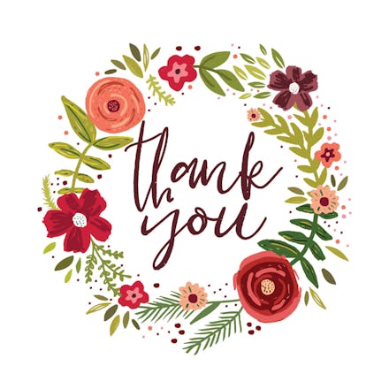 Floral Circle - Thank You Card Template (Free) | Greetings Island