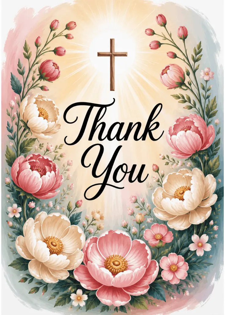 Floral gratitude - thank you card