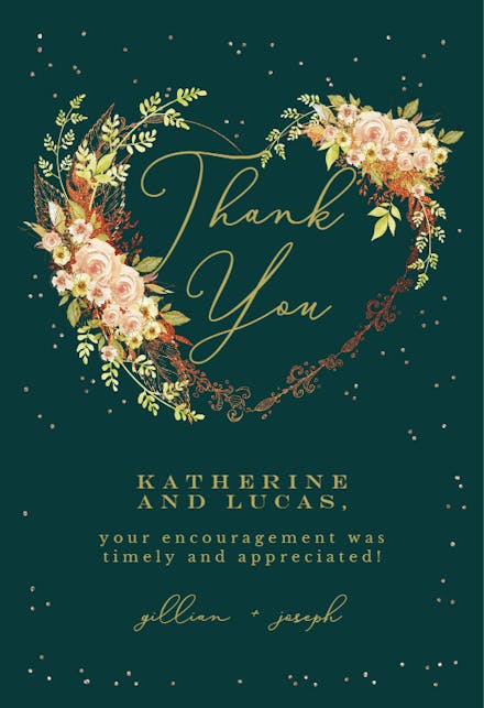Floral Heart - Thank You Card