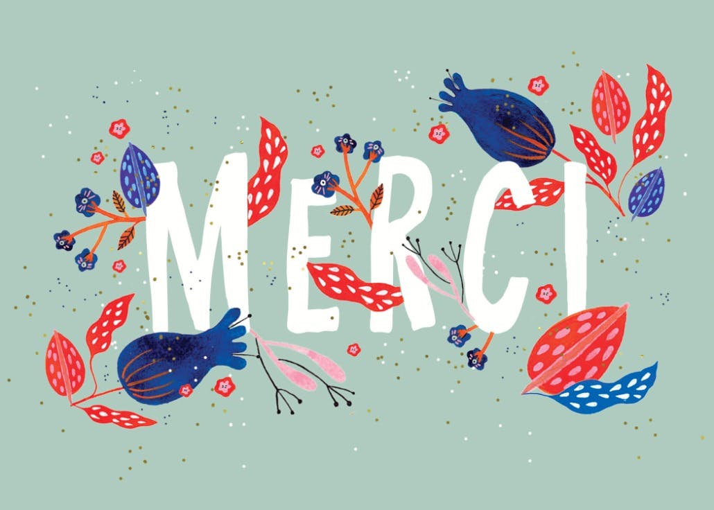 Floral merci - thank you card