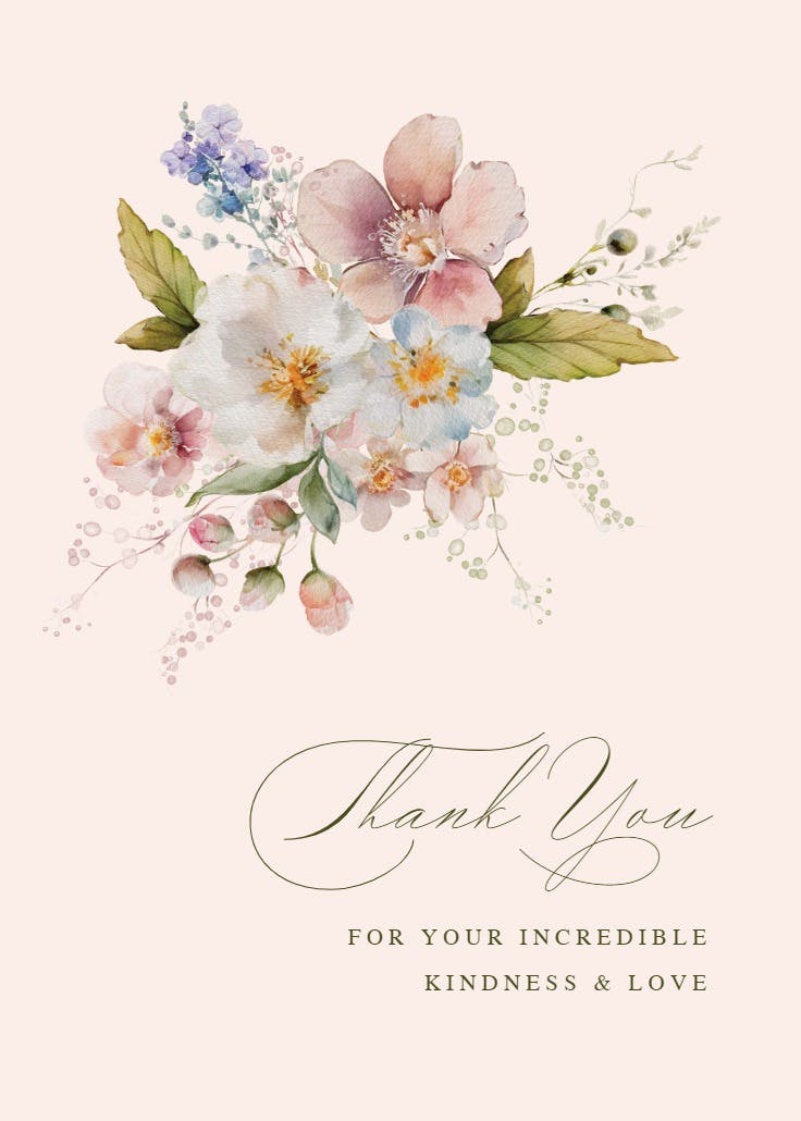 Floral painting - thank you card