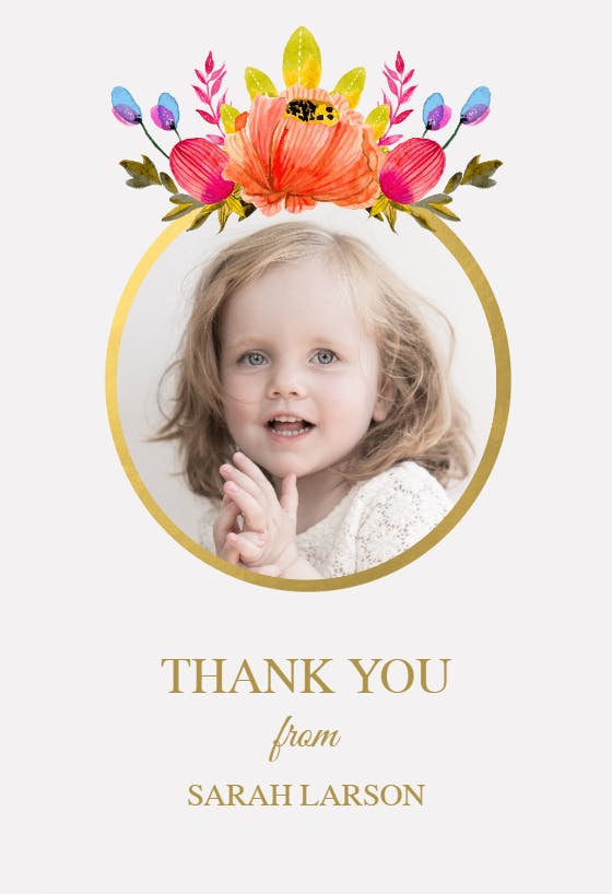 Floral - baby shower thank you card