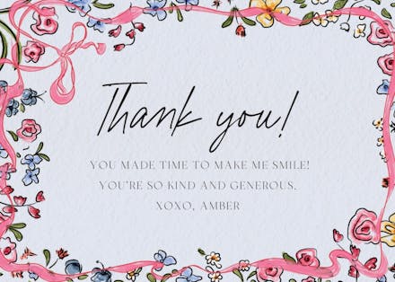 Flourished love - wedding thank you card
