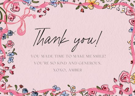 Flourished love - wedding thank you card