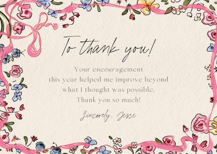 Flourishing love - wedding thank you card