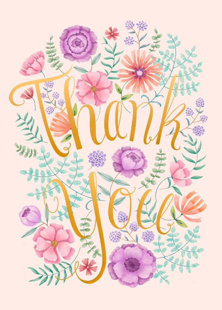 Flower bush - thank you card