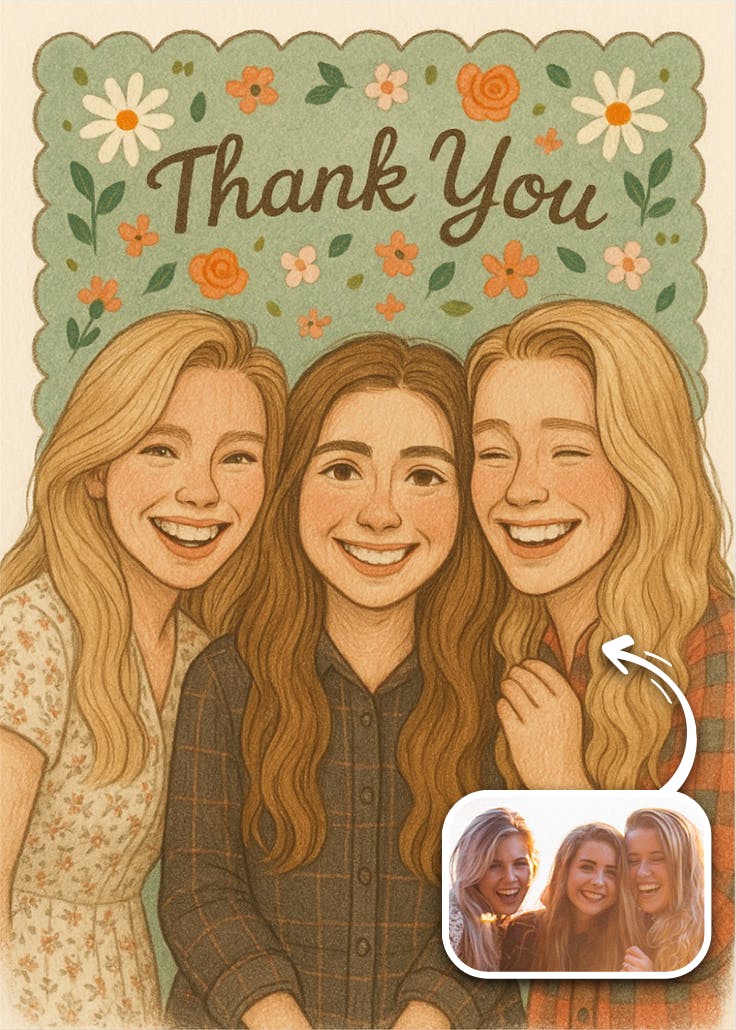 Flowered appreciation - thank you card