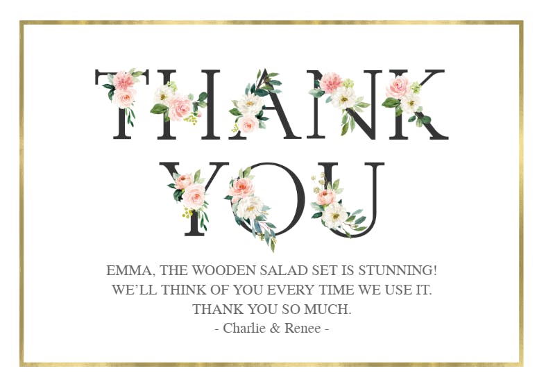Flowering font -  tarjeta de agradecimiento