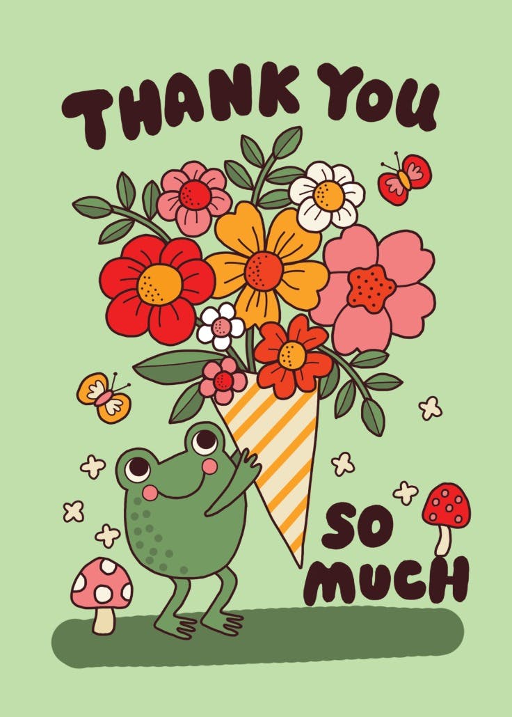 Frog-tastic - thank you card