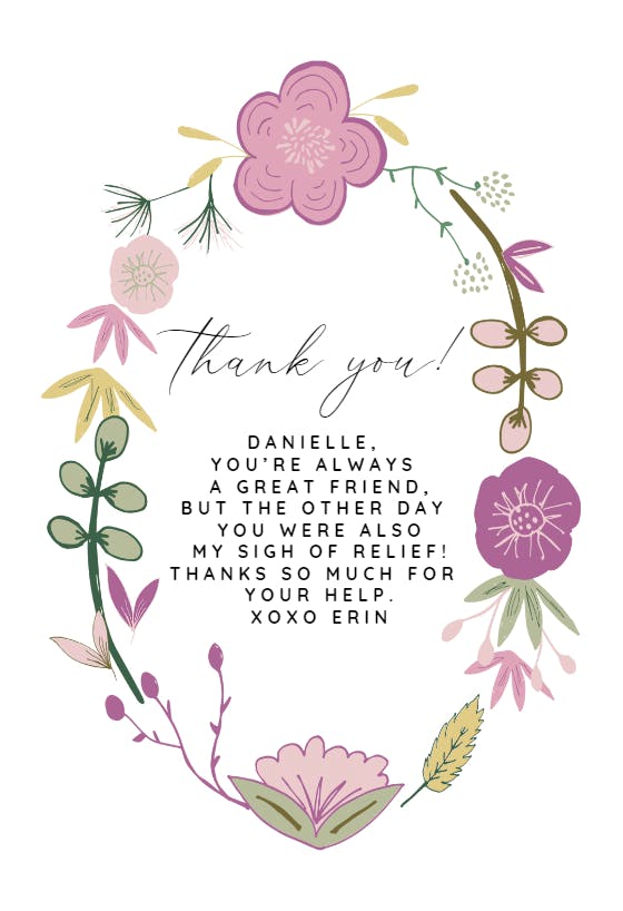 Full bloom -  tarjeta de agradecimiento