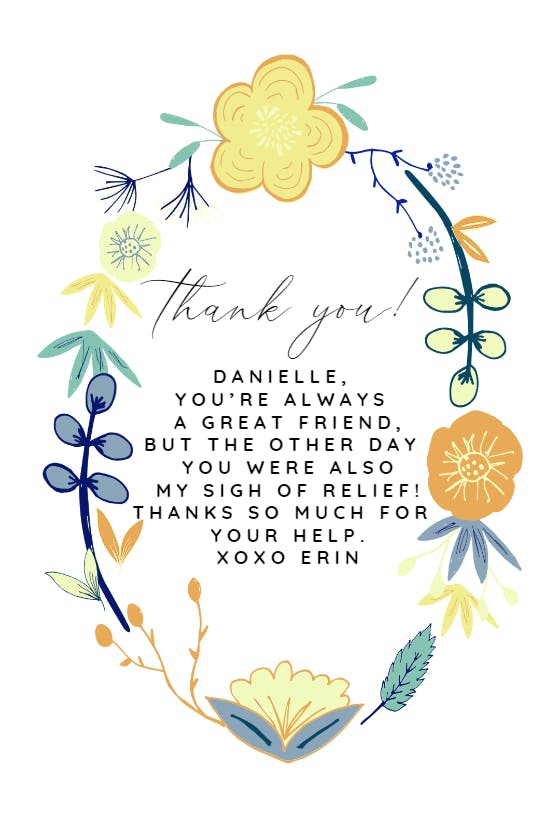 Full bloom - thank you card
