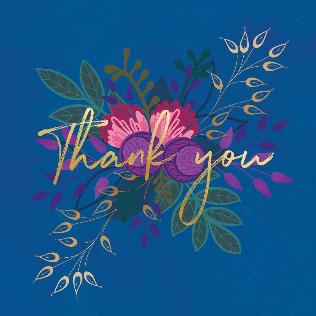 Garden flowers - thank you card